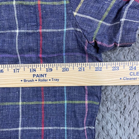 J Crew Shirt Mens Linen Short Sleeve Button Down Large Classic Fit Rainbow - Picture 5 of 6